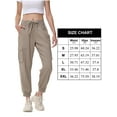 thumbnail image 7 of Pdbokew Women's Cargo Hiking Pants Lightweight Quick Dry Fit Comfy Athletic Casual Outdoor Trip Pockets Elastic Waistband Deep Khaki XL, 7 of 7