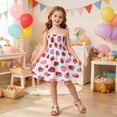 thumbnail image 4 of Tdoqot Toddler Flower Girls Dress- Midi Dreess Crewneck Cute Sleeveless Summer Casual Dresses Red Size 4T, 4 of 6