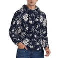 thumbnail image 2 of Naloa Retro Flower Men's Casual Hooded Collar Drawstring Hoodies Pullover Sweatshirts Casual Long Sleeve Shirts-4X-Large, 2 of 7