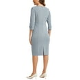 thumbnail image 3 of INSPIRE CHIC Women's Vintage Dress 3/4 Sleeve Wear-to-Work Sheath Dresses XS Grey, 3 of 6