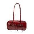 thumbnail image 2 of Bolso de hombro de cuero para mujeres PU bolso de casual para el trabajo Fiesta de vacaciones al aire libre rojo, 2 of 8