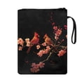 thumbnail image 2 of HELLHERO 11.42 x 8.66 Inch Polyester Fabric Book Sleeve Protector - Protector Wrap Bag for Journal, Textbook Paperbacks Supplies, Cardinal on Cherry Blossom, 2 of 8