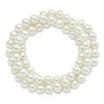 thumbnail image 2 of Fashion Bracelet Pearl Women's Round 8 mm in Majestik 7-8 White Imitation Shell Hand-knotted Set of 3 Stretch Bracelets, 2 of 3