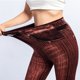thumbnail image 4 of Leggings elásticos de cintura alta con estampado de rayas imitación denim para mujer - Pantalones térmicos de poliéster para senderismo y yoga para todas las estaciones, 4 of 7