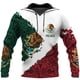 thumbnail image 2 of Sudadera con capucha con estampado 3D de la bandera mexicana, sudadera con capucha informal azteca mexicana, sudadera con capucha deportiva de gran tamaño con estampado completo para hombre, 2 of 4