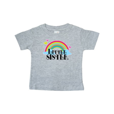 

Inktastic Little Sister Outfit Cute Rainbow Gift Baby Girl T-Shirt