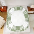 thumbnail image 5 of Homewish Geometric Plaid 3pcs Twin Sheet Sets For Teens Boys Girls,Green White Twin Fitted Sheet,Vintage Aesthetic Breathable Flat Sheet,Super Cozy Room Decor, 5 of 7