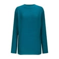 thumbnail image 5 of Womens Crew Neck Sweater Knitted Pullover Tops Dropped Long Sleeve Solid Color Casual Fall Winter Jumpers (2XL, Blue), 5 of 7