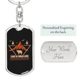 thumbnail image 2 of Live A Wild Life Stainless Steel or 18k Gold Premium Swivel Dog Tag Keychain, 2 of 10