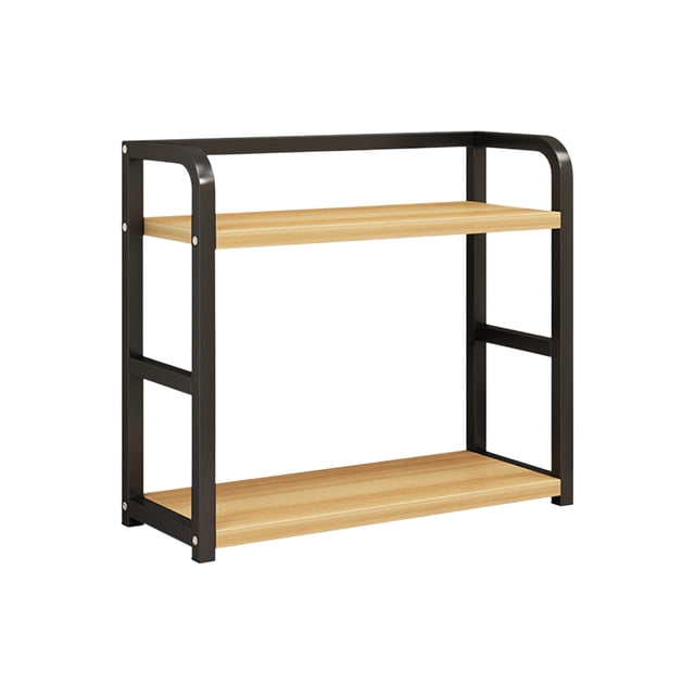 Two-Layer Kitchen Rack, Metal Spice & Household Storage, Countertop Organizer, Double Layer Storage Rack, Kitchen Utensil & Oil Storage, Durable Kitchen Shelf