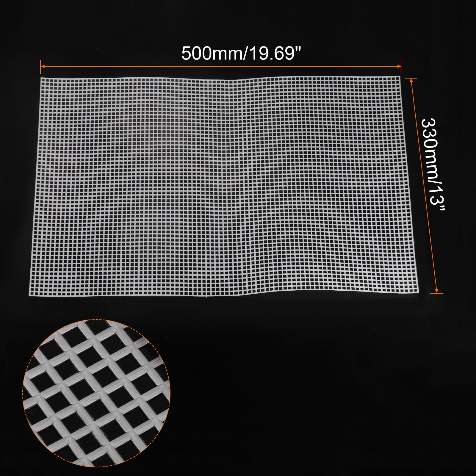 6Pcs Plastic Mesh Canvas Sheets 13"x19.69" 7 Count Rectangle Hole Blank Canvas White for Embroidery Needlepoint