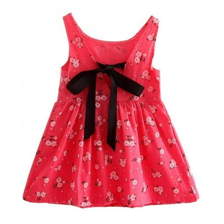 

Cute Summer Children Kids Girls Vest Dress Kids Sleeveless Printing Pattern Cotton Sundress Girls Dress