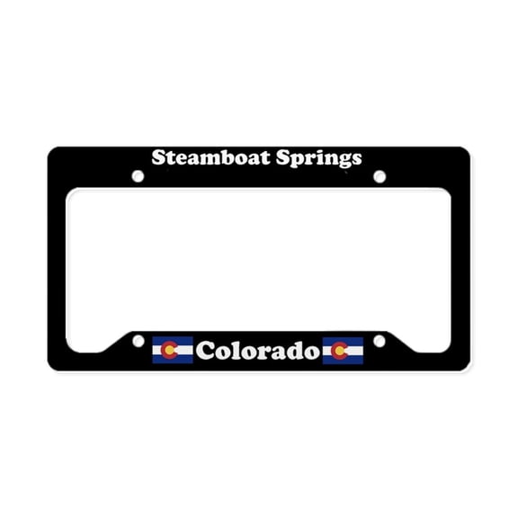 CafePress - Steamboat Springs CO License Plate Holder - Aluminum License Plate Frame, License Tag Holder