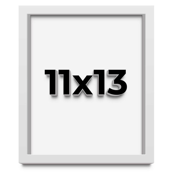 11x13 Shadow Box Frame White | 1 Inches Deep Real Wood Contemporary Shadowbox Display Frame | UV