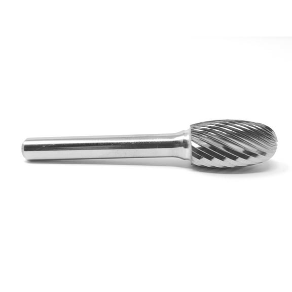 SE-5 Single Cut Oval Shape 1/2" x 7/8" Carbide Burr Bur Tool Die Grinder Bit 1/4" Shank
