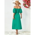 thumbnail image 2 of Off-Shoulder Balloon Sleeve Midi Dress, 2 of 16