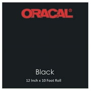 ORACAL 12" x 10 Ft Roll of Glossy 651 Black Permanent Adhesive-Backed Vinyl for Craft Cutters, Punches and Vinyl Sign Cutter