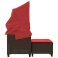 thumbnail image 2 of vidaXL Patio Sofa 2-Seater with Canopy and Stools Poly Rattan Brown/Gray/Black, 2 of 10