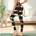 thumbnail image 3 of Renewold Xmas Plaid Leopard Print Patchwork Yoga Pants with Pockets for Women Stretch High Waisted Tummy Control Workout Tights Buttery Soft Graphic Leggings Sportswear Basic Pants, XL, 3 of 8
