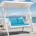 thumbnail image 3 of Outdoor Loveseat Cushions for Patio Furniture, Waterproof Weather & Fade Resistant Seat and Backrest Cushion Set with Removable Cover, 46 x 26 Inch, Teal, 3 of 10