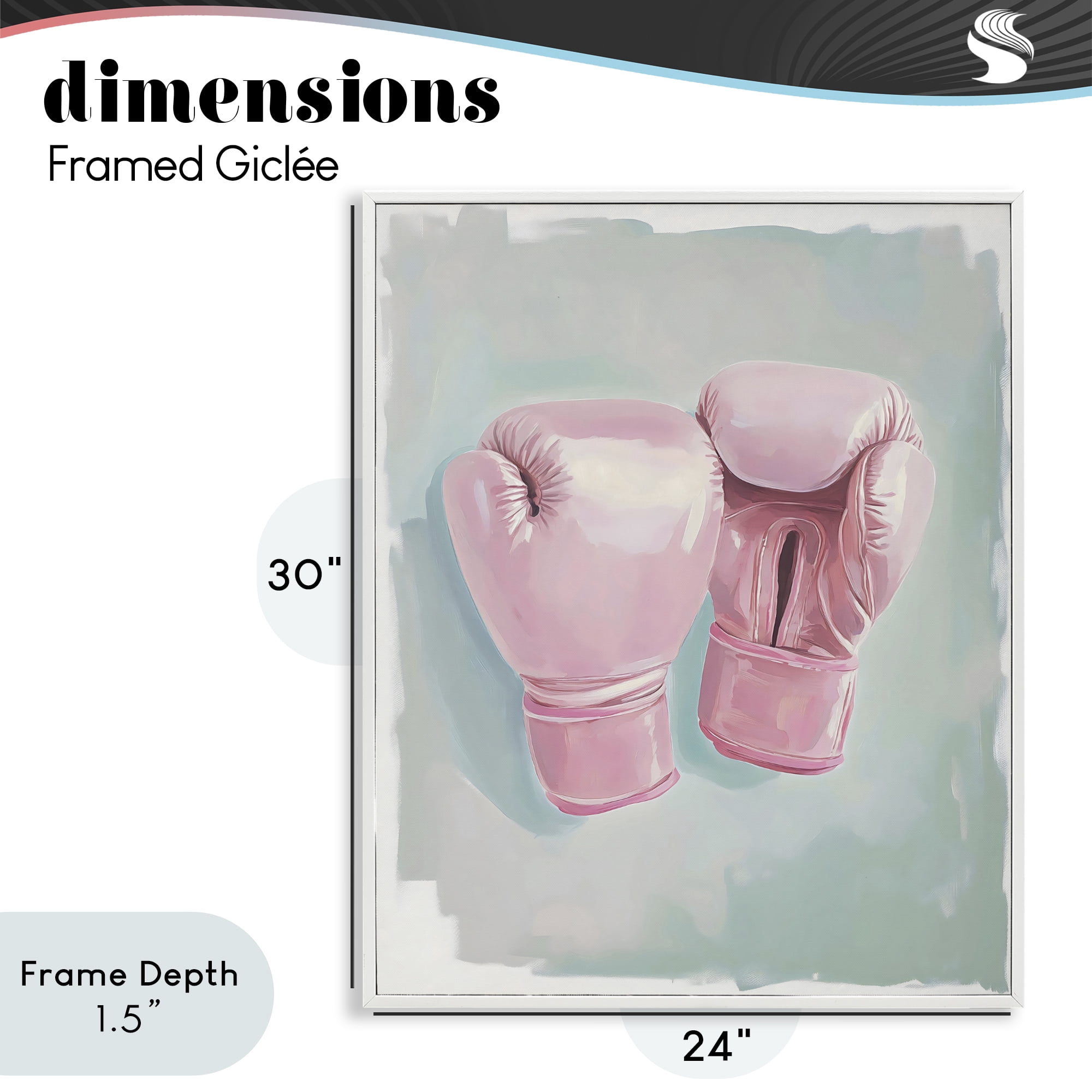 Stupell Industries Feminine Pink Boxing Gloves White Framed Giclee Art, design by The Prints Vibe