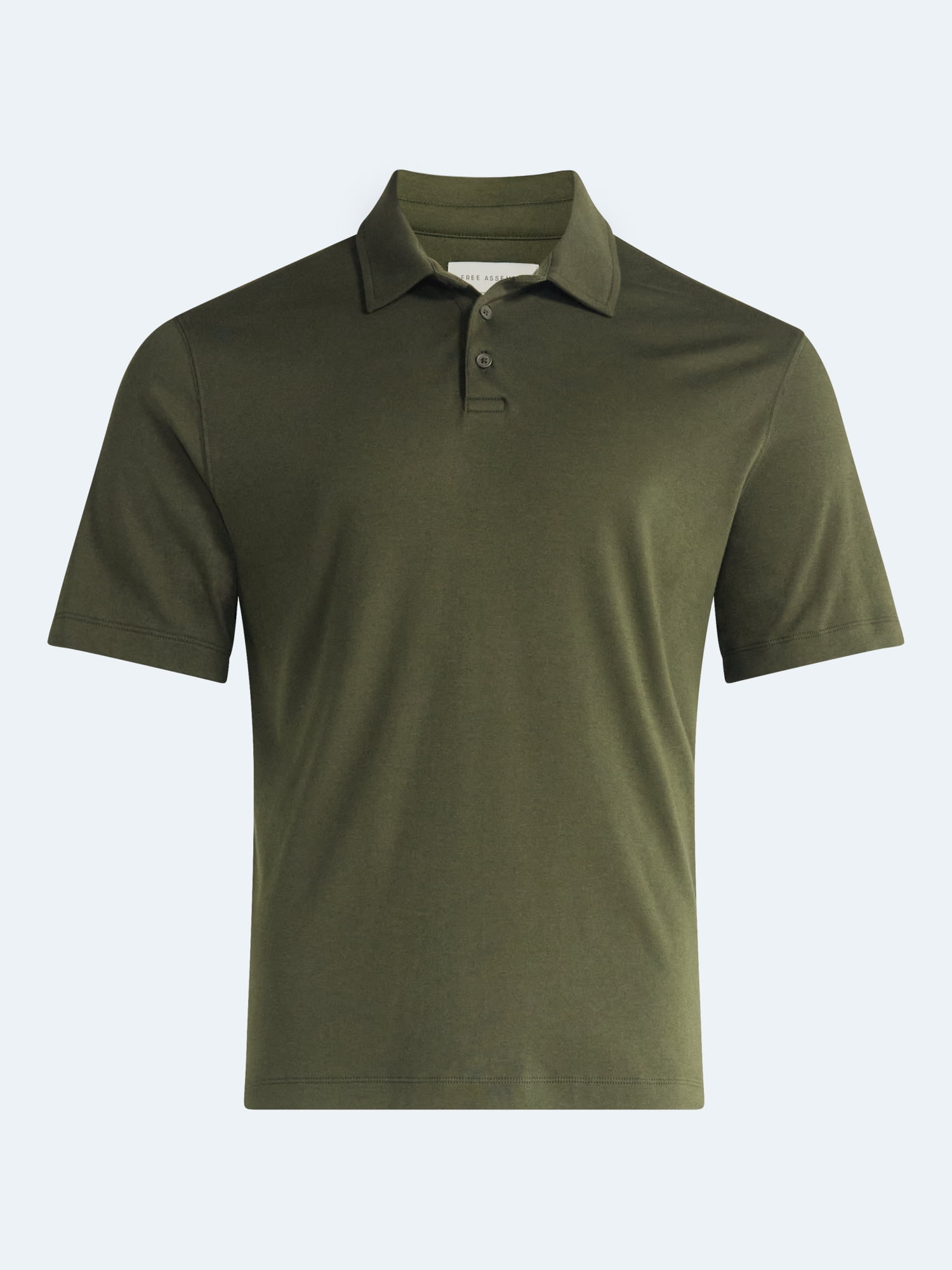 Free Assembly Mens Cotton Polo Shirt with Short Sleeves, Sizes XS-3XL