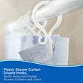 thumbnail image 5 of Kenney Rust-Proof Plastic Shower Curtain Double Hooks, Set of 12, White, 5 of 6