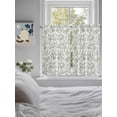 thumbnail image 4 of Tier Curtains 45 Inches Long, Green Leaf Flower Window Treatment Curtain Drapes, Vintage Farmhouse Bohemian Spring Window Half Privacy Curtains for Bedroom Bathroom, 42"x45", 2 Panels, 4 of 7