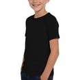 thumbnail image 4 of ZACPNCV Girls Athletic Shirts Short Sleeve Quick Dry Yoga T-Shirt Crewneck Solid Color Active Athletic Performance Tee Tops Sports Activewear Black 3-4 Years, 4 of 9