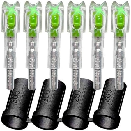6-Pack Crossbow Lighted Nocks Lights Up Automatically with 4 Sizes (.285/.297/.300/.305") Bushings.$$Other