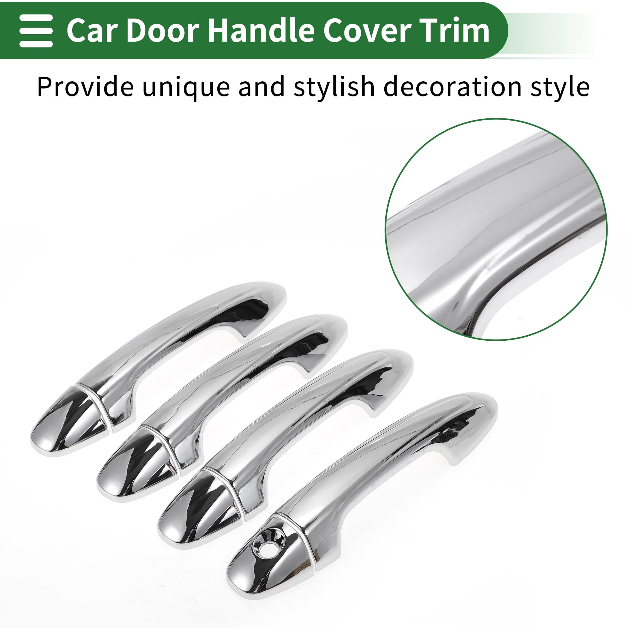 Unique Bargains Car Door Handle Cover Trim Silver Tone for Toyota RAV4 2013-2018