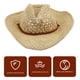 thumbnail image 4 of 1pc playa sombrero occidental estilo sol sombrero vaquero sombrero de paja sombrero de protección sol, 4 of 5