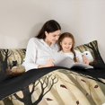 thumbnail image 4 of Feelyou Cartoon Ghost Tea Time Full Size Bedding Sets, Spooky Autumn Woodland Cat Full Size Bed in a Bag, Taupe Brown, Black Reversible, 7-Piece, 4 of 7