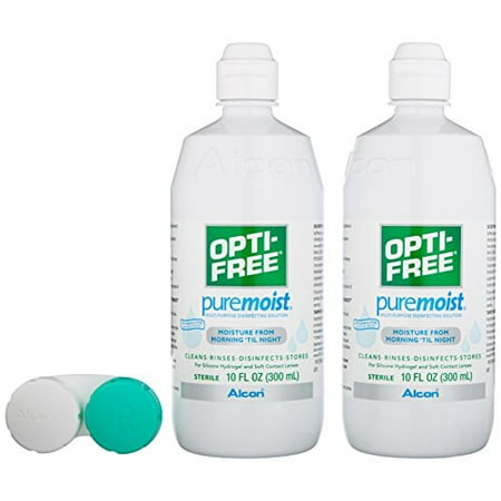 Opti-Free Puremoist Multi-Purpose Disinfecting Solution 2 10 oz Bottles Each