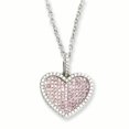 thumbnail image 1 of Sterling Silver & CZ Brilliant Embers Heart Necklace 18 Inch, 1 of 2