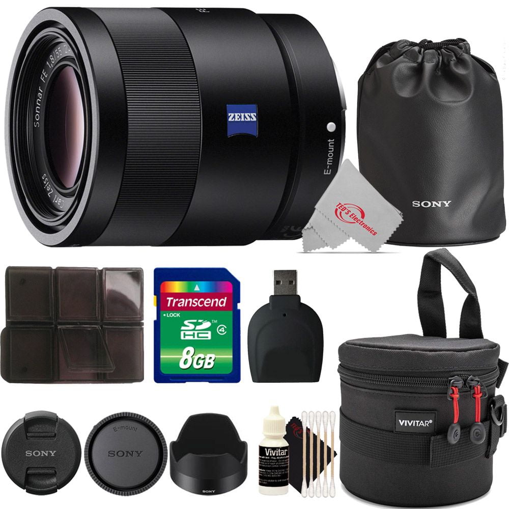 Sony Sonnar T Fe 55MM F/1.8 Za SEL55F18Z E-Mount + 8GB Memory Card