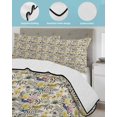 thumbnail image 3 of Twin Quilt Bedding Set, Vintage Flowers Reversible Summer Quilt 3 Pieces, Spring Yellow Floral Country Leaves Blue Birds Lightweight Bedspreads Coverlets with 2 Pillow Shams for All Seasons, 3 of 5