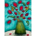 thumbnail image 2 of Quin, Marabeth 15x18 White Modern Wood Framed Museum Art Print Titled - Flowers in Green Vase, 2 of 4