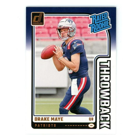 NFL 2024 Panini Donruss Football Throwback Drake Maye #49 (Rated Rookie)
