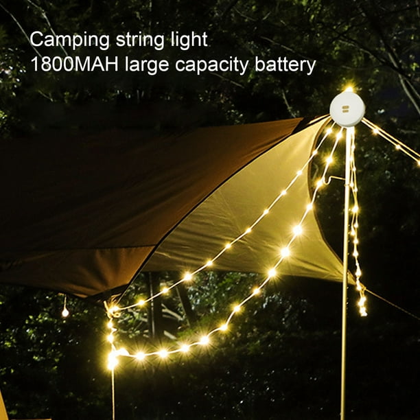 Portable String Light, Camping String Lights USB Rechargeable For