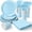 Light Blue, variant on 175 Pcs Yellow Disposable Paper Plates and Napkins Set for 25, 9" Dinner Plates & 7" Dessert Plates, Tableware for Birthday, Baby Shower, Picnic, Party