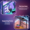 thumbnail image 4 of RSPGAME 57 Inch Gaming Desk featuring RGB LED Lights & Extra Large Space, Reversible L-Shaped PC Desk with Hook, Cup Holder & Display Shelf Hutch, Computer Desk, Carbon Fiber Black, 4 of 9