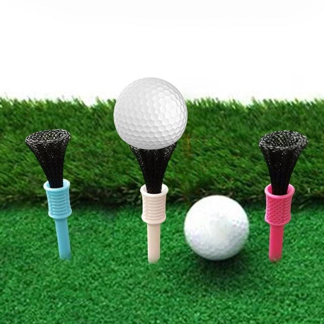 Quzzie 3 Pieces Golf Tees Unbreakable Golf Ball Nail Holder Course Accessories Mesh PP Material Portable Pointed Tip Ergonomic Suitable for Gift Giving Outdoor Sports 7.5cm