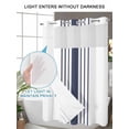 thumbnail image 4 of No Hook Cloth Fabric Shower Curtain with Snap in Liner, Blue Vertical Striped Waterproof Shower Curtains Set with See Through Top Window, White Minimalist Modern Bath Curtains Shower 48"x72", 4 of 6