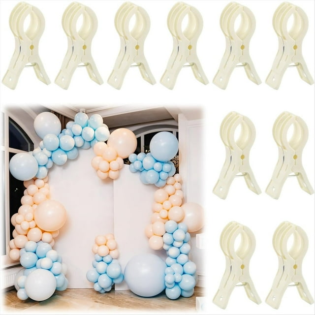 10 Pinzas Grandes para de Globos, de Plástico Transparente, de 3,5 Pulgadas, Resistentes, para Kit de de Globos B