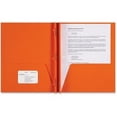 thumbnail image 2 of Sparco Letter Pocket Folder - 8 1/2" x 11" - 3 x Double Prong Fastener(s) - 2 Internal Pocket(s) - Leatherette Paper - Orange - 25 / Box | Bundle of 5, 2 of 2