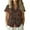 Brown, variant on Women's Breathable Linen Blend Short Sleeve Shirt For Casual Office & Spring Outings Yellow