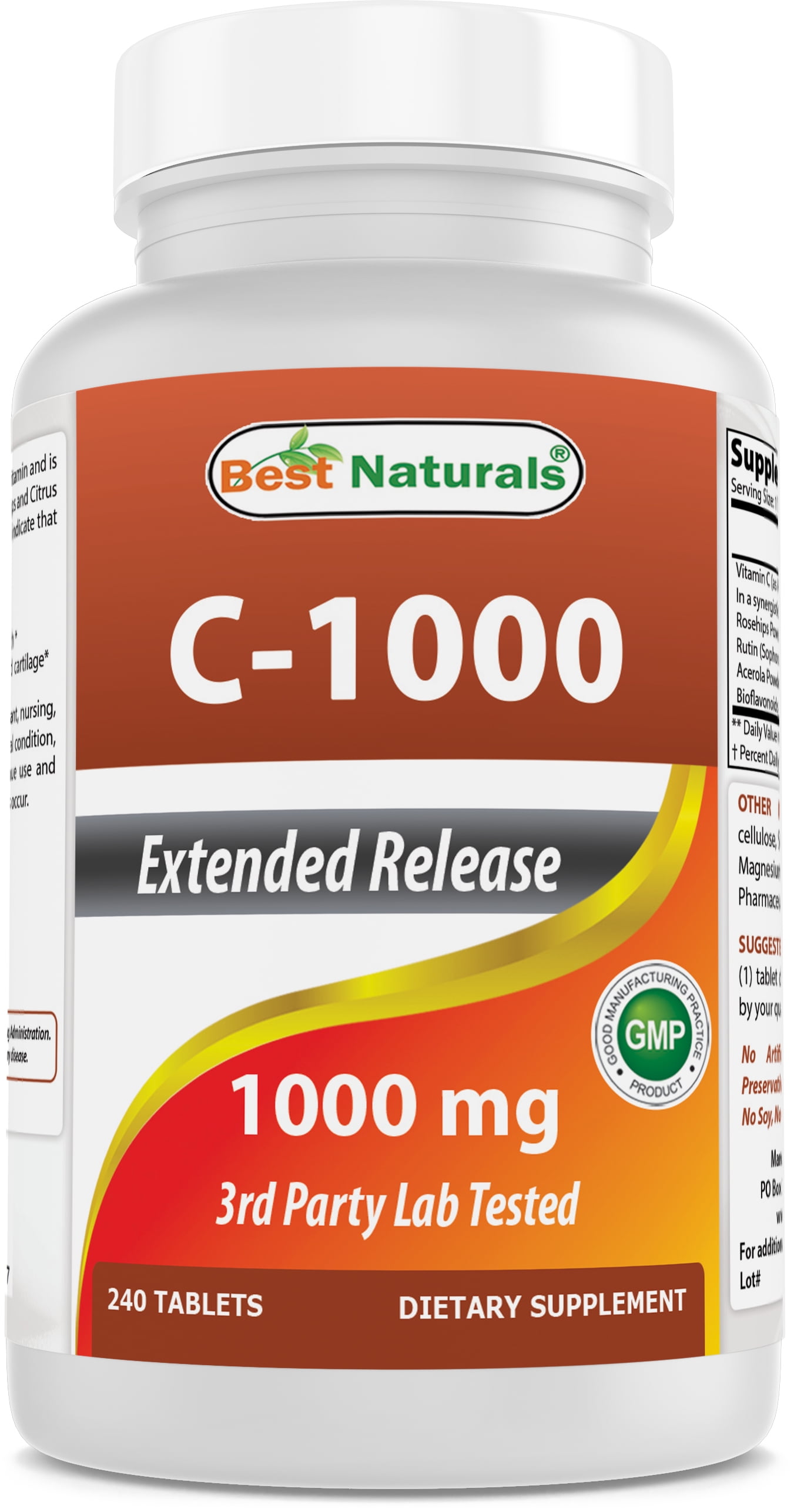 Best Naturals Vitamin C 1000 mg 240 Tablets with Rose hips