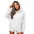 thumbnail image 3 of Fancifize Girls Cozy Fleece Hoodie Jacket Full Zip Long Sleeve Hooded Sweatshirt Teens Kids Fall Lightweight Tops with Pockets, 3 of 7
