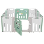 Ktaxon 14pcs HDPE Baby Playpen Safty Foldable Activity Center Playard/Green